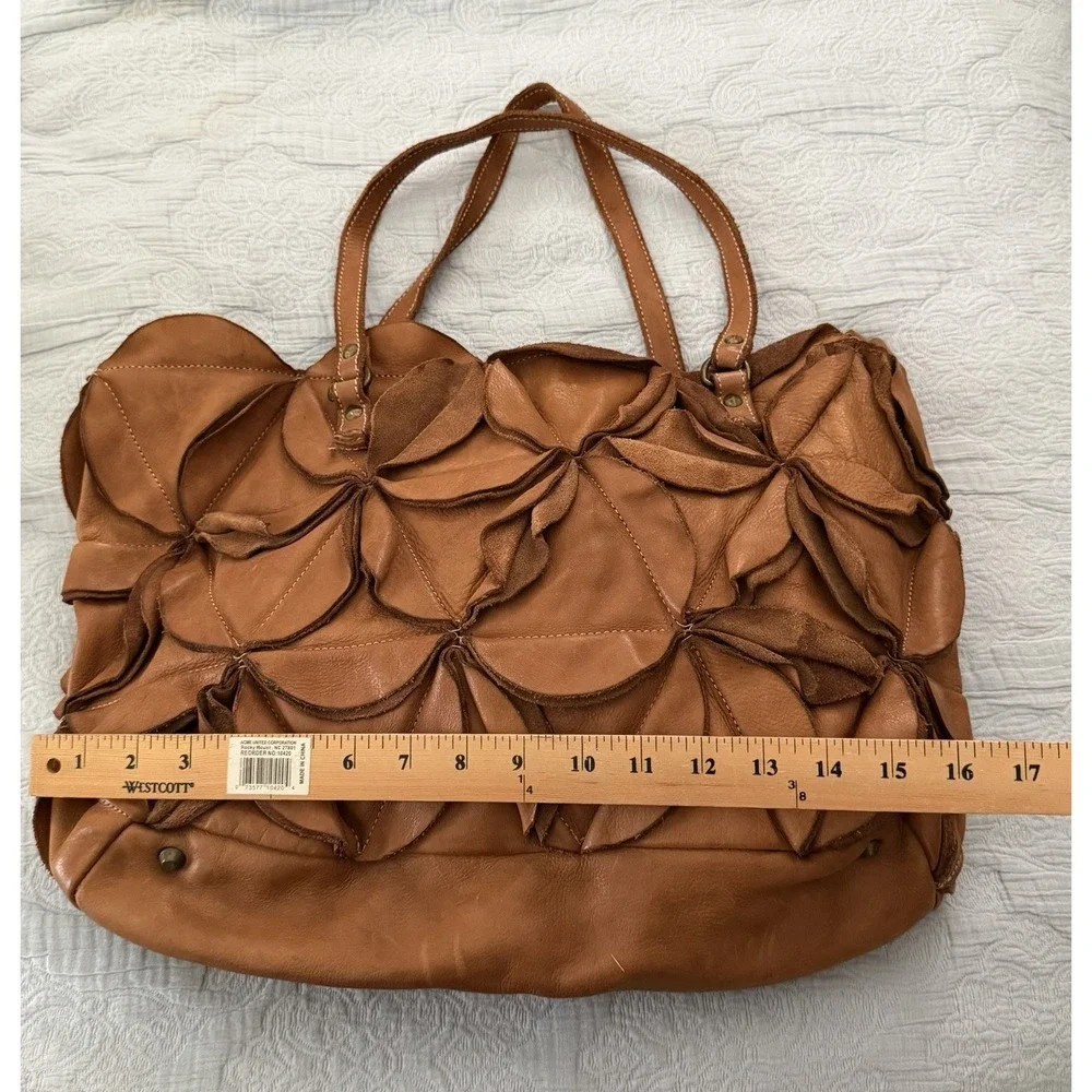 Costanza Rota Vintage Y2K Tan Brown Boho Handbag Purse Bag Italy Fiori Flower